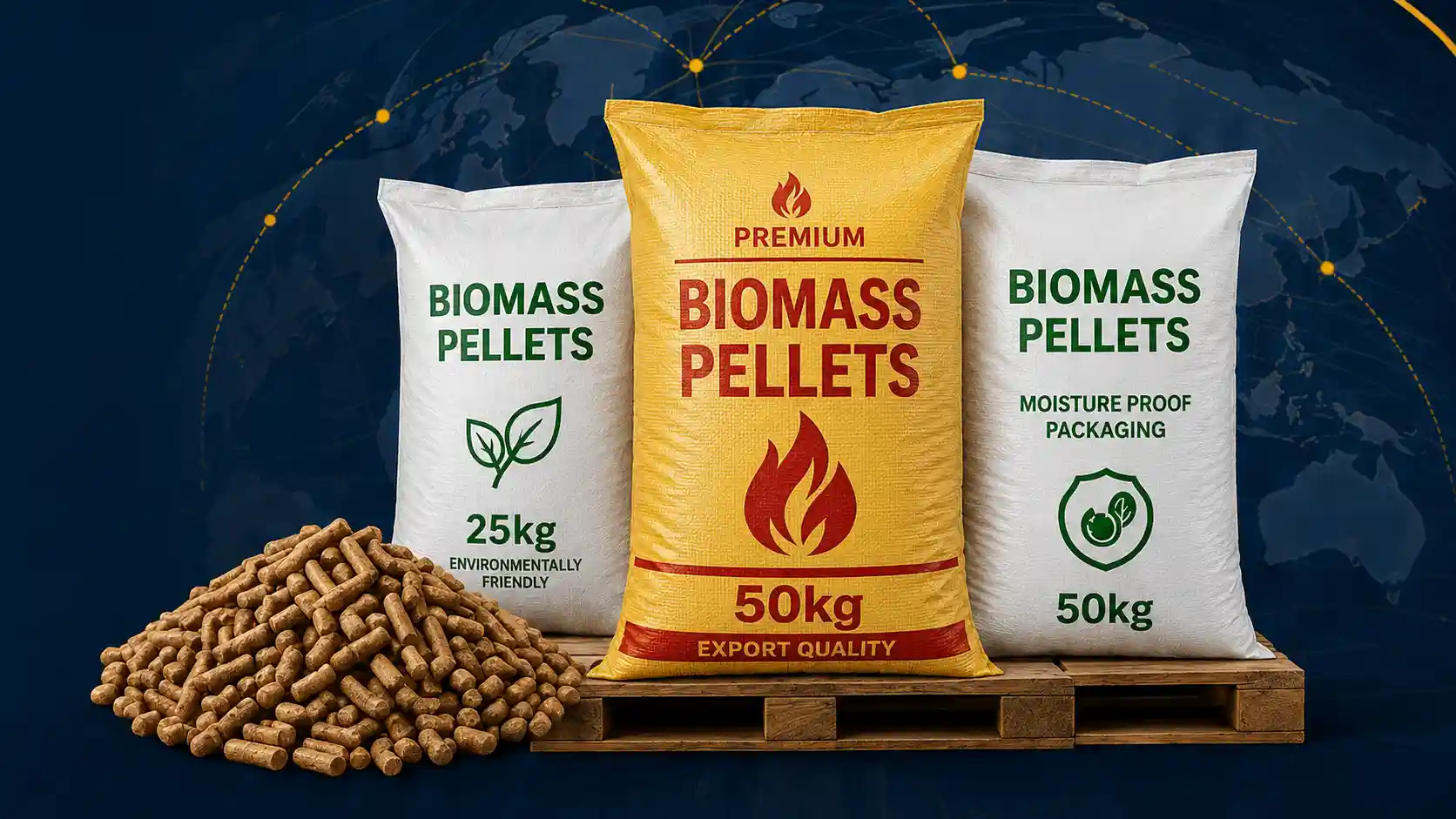 Biomass pellet packaging bags for export 25kg and 50kg