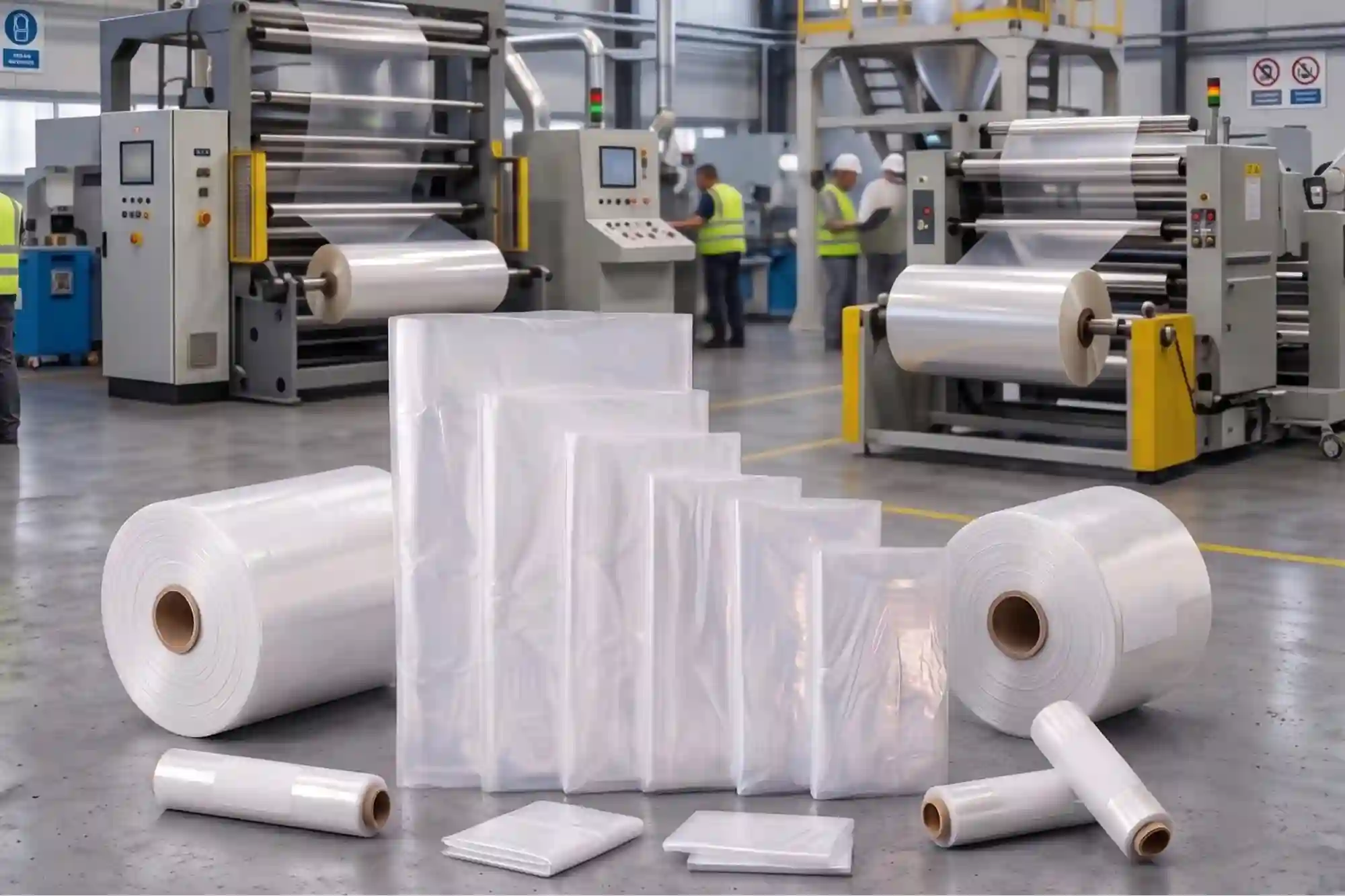 LDPE liner bags and LD liner rolls manufactured at Dwarkesh Polyfab, Morbi Gujarat India