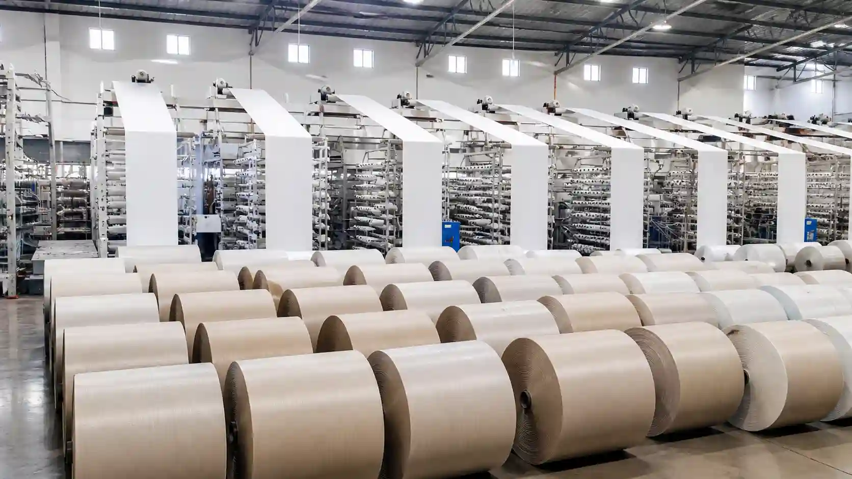 PP woven fabric rolls at Dwarkesh Polyfab