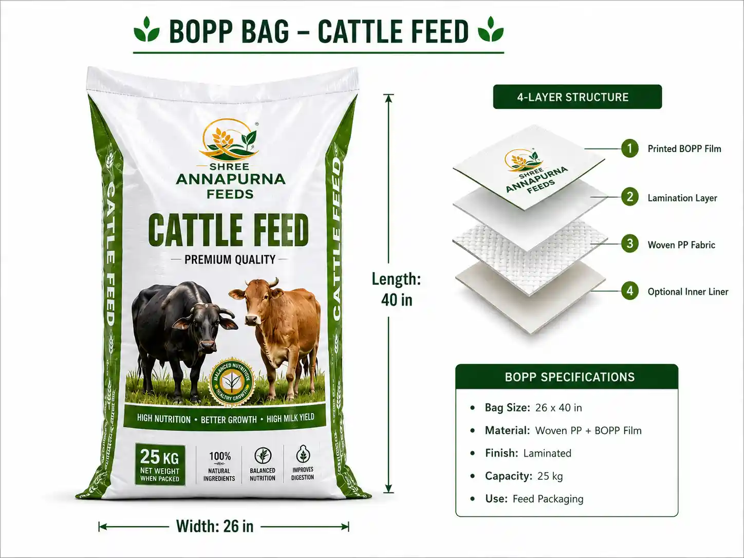 BOPP laminated printed packaging bags manufactured by Dwarkesh Polyfab