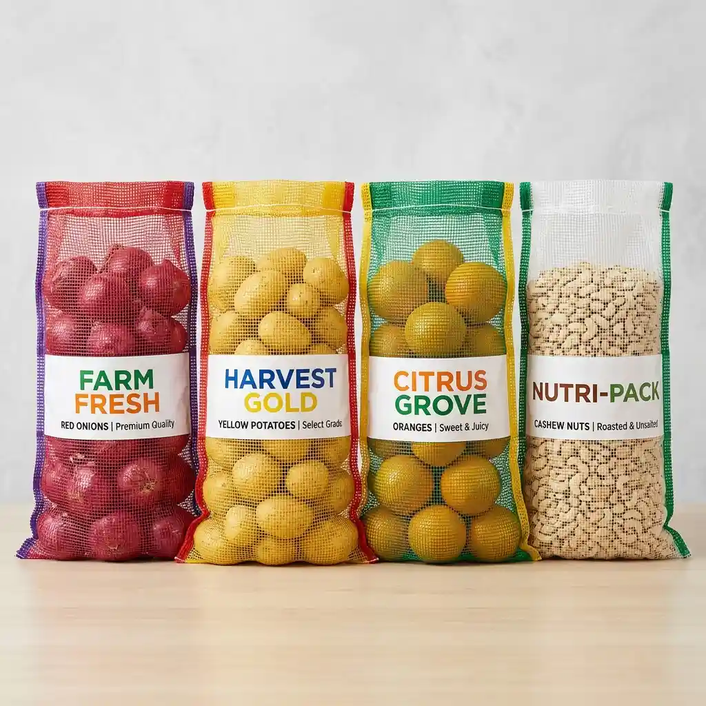 Open Net Leno Bag for Vegetables, Leno Bag 22X40 50Kg Red Manufacturer India